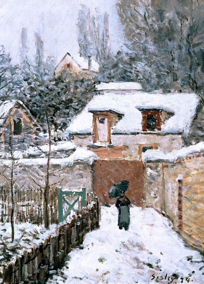 Alfred Sisley: Snow at Louveciennes, 1874