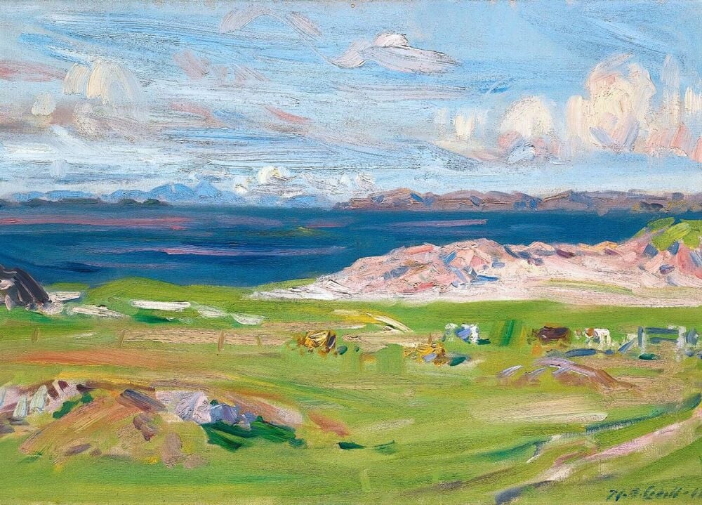 Francis Campbell Boileau Cadell: Isle of Rum from Iona