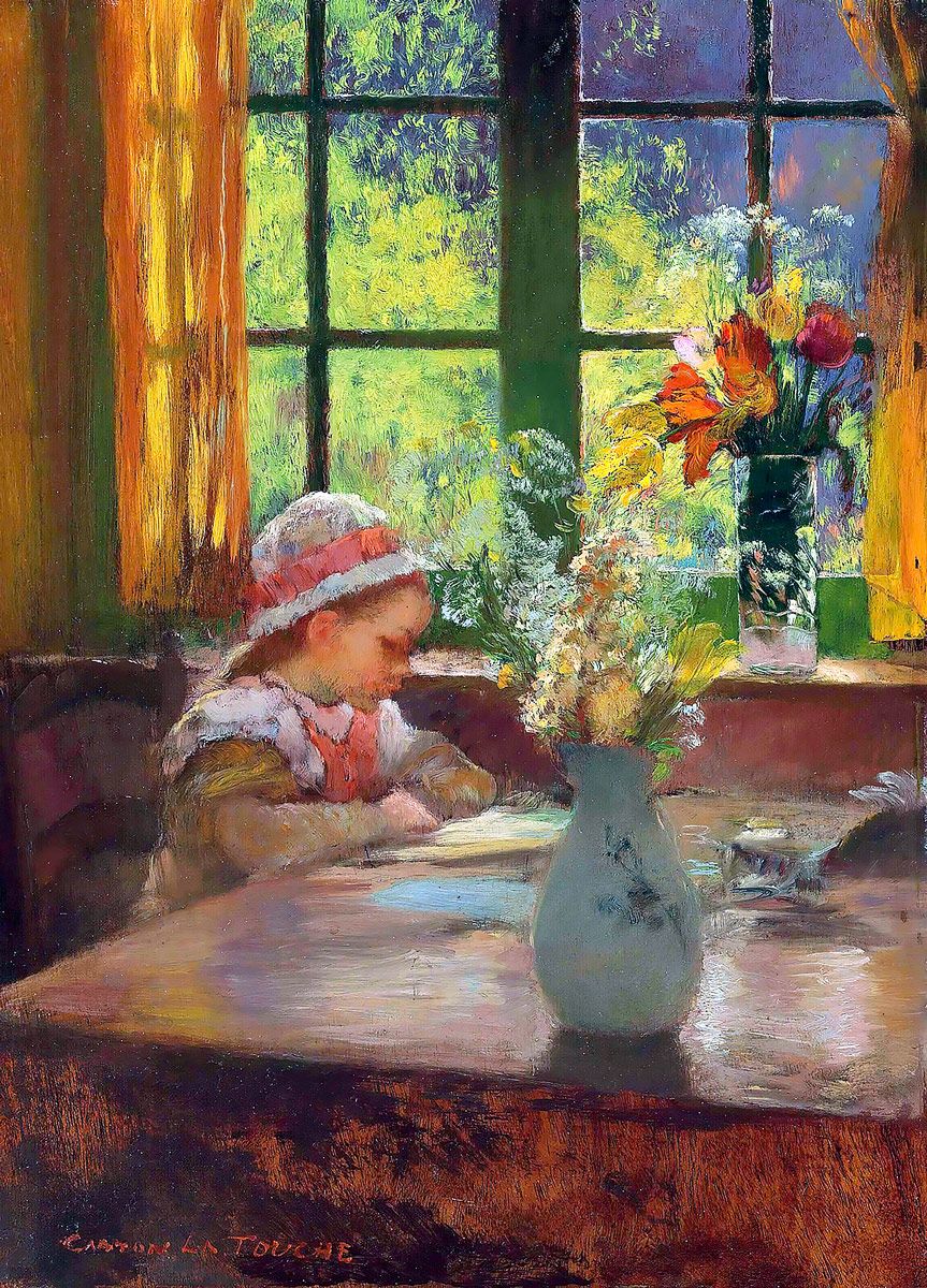Gaston La Touche: Reading by a Window
