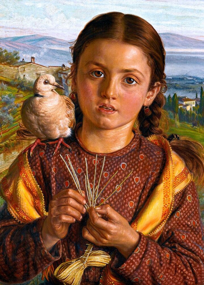 William Holman Hunt: Tuscan girl plaiting straw, 1869