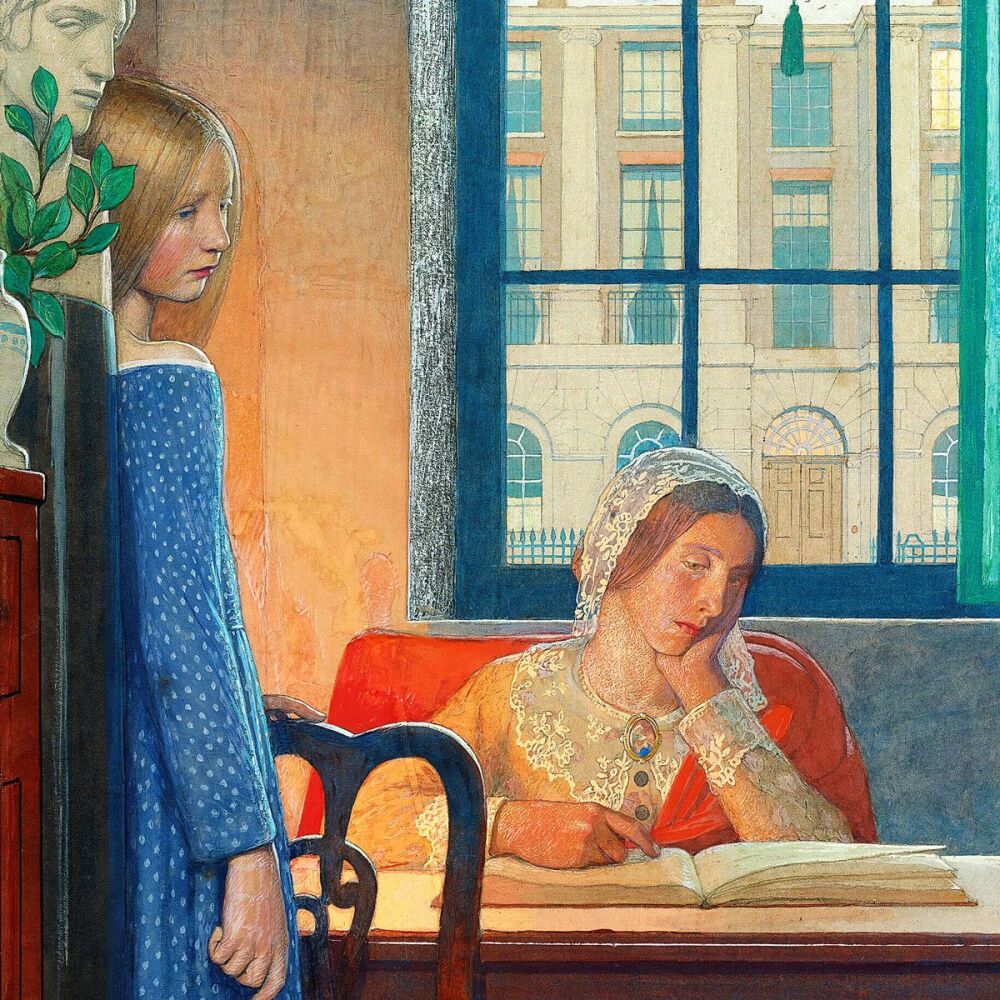 Frederick Cayley Robinson: Evening in London, 1920