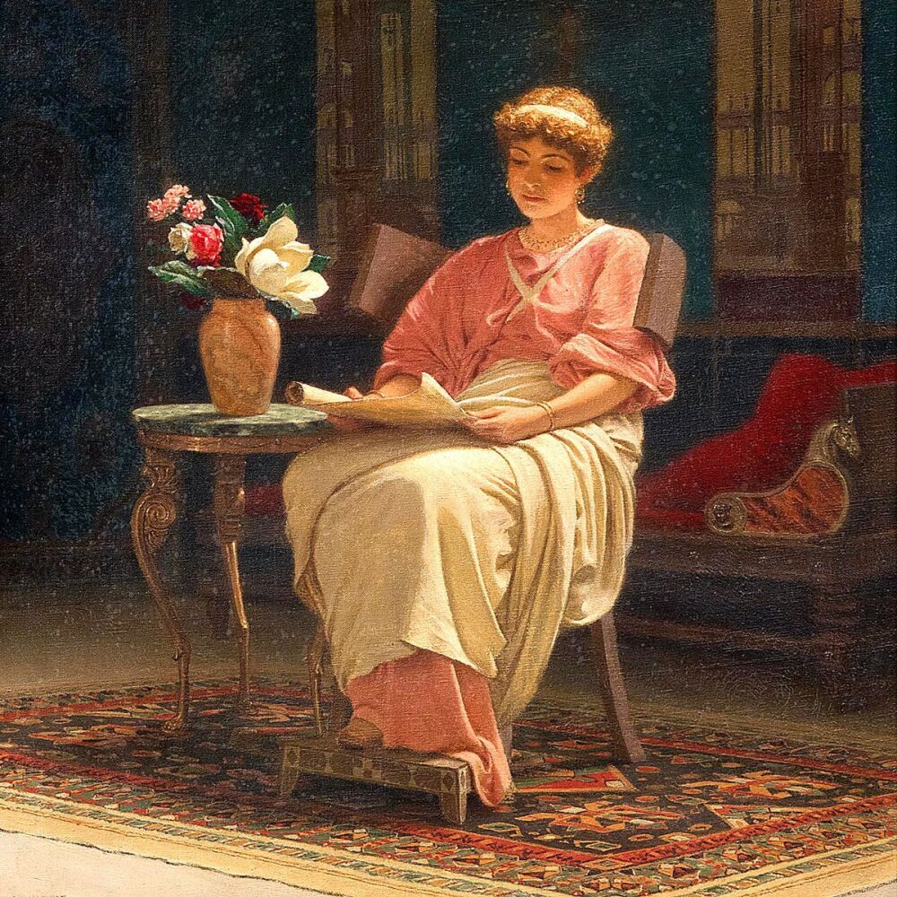 Stefan Bakalowicz: Lady Reading in a Pompeian Interior