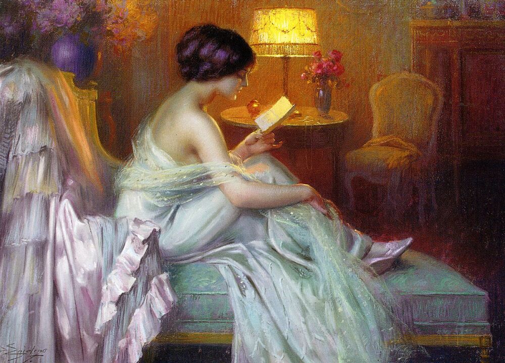 Delphin Enjolras: Reading at Lamplight