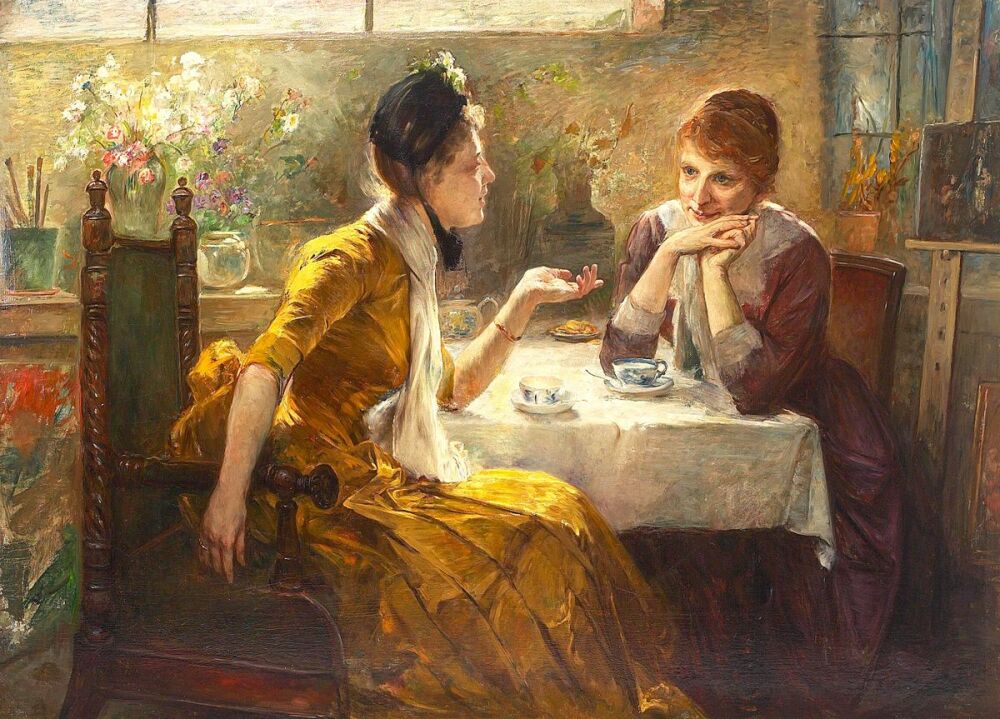 Bertha Wegmann: Two Friends drinking tea