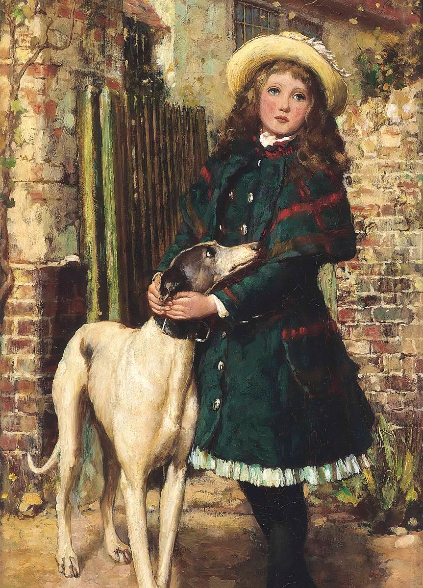 Briton Rivière: At the Garden Gate, 1887