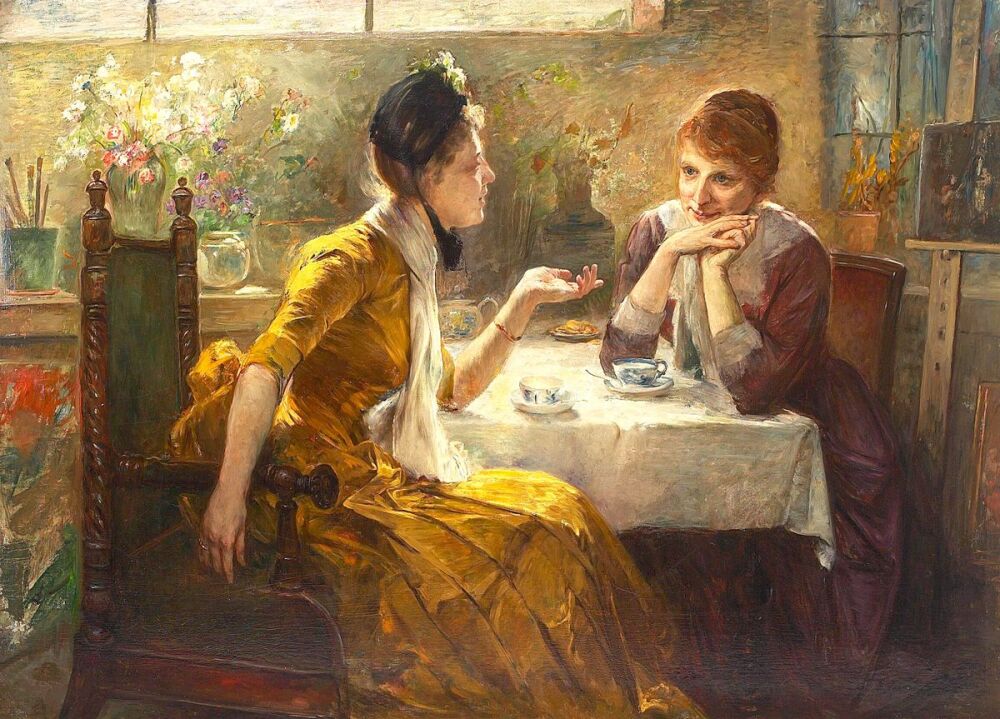 Bertha Wegmann: Two Friends drinking tea
