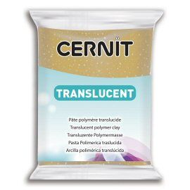 Cernit Translucent glitter gold 050