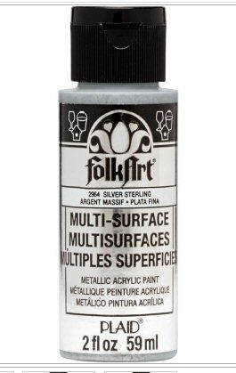 Silver multi-surface acrylic paint by Plaid