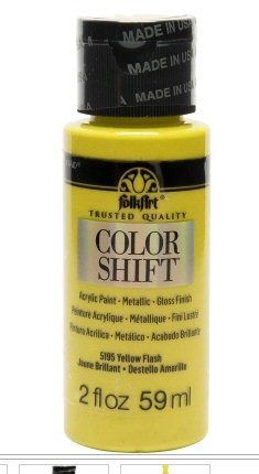 Yellow flash colour-shift acrylic paints by Plaid