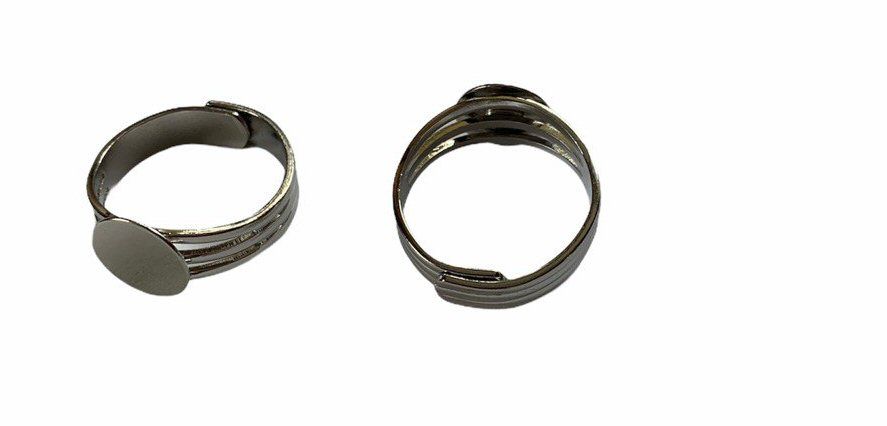 3 bar silver style ring - D12