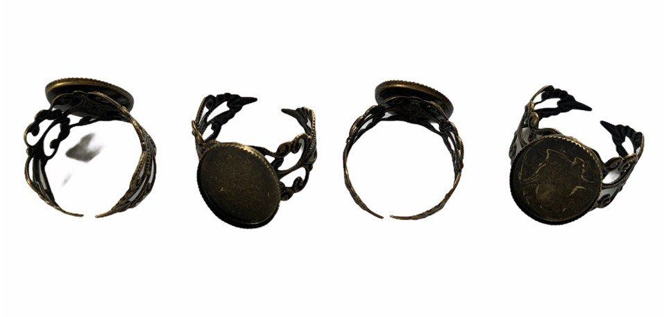 brass oval filigree rings