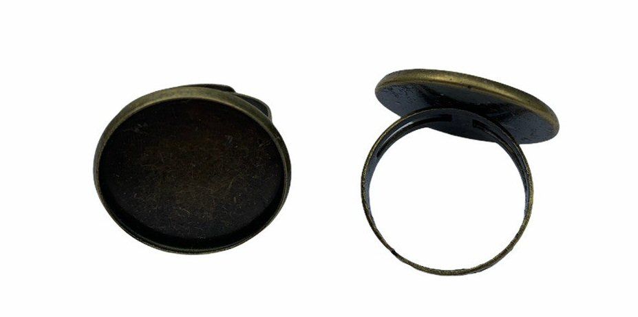 bronze bezel tray rings - D16