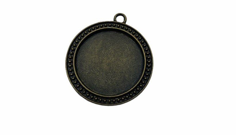 patterned Bronze   style round bezel tray