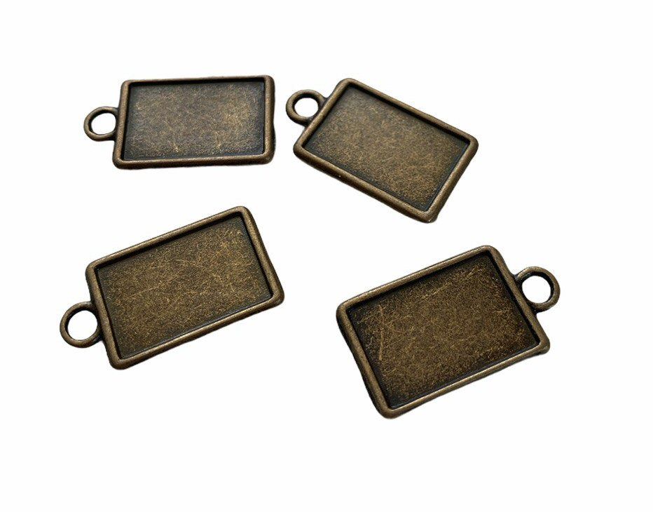 tiny bronze style rectangular bezels - A4