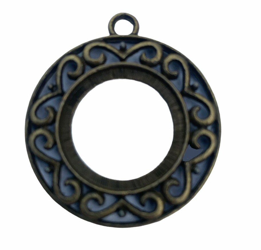 bronze circular pendant frame - C1