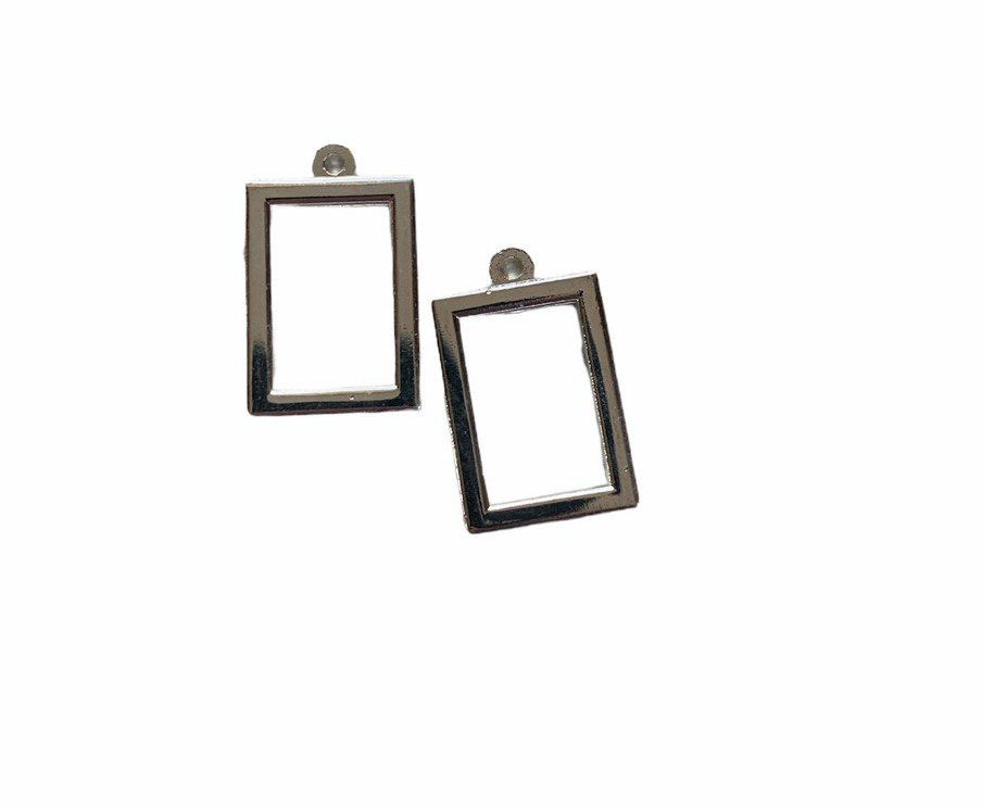 silver style small rectangular frames - C13