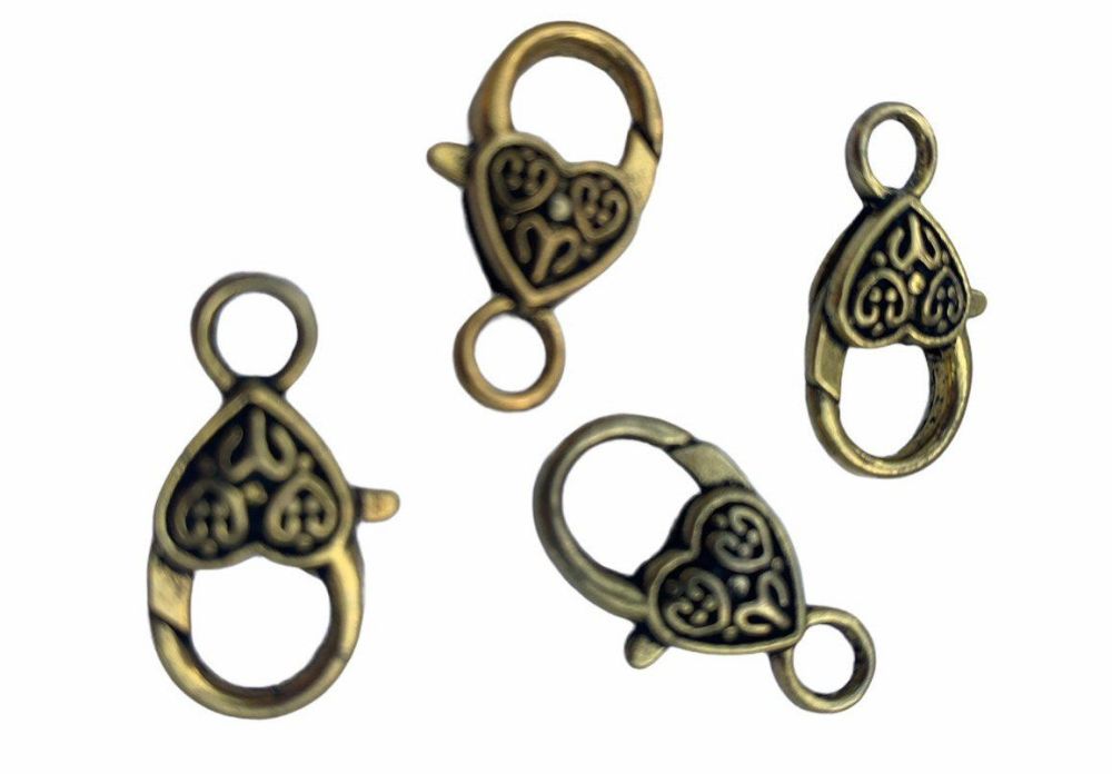 gold style heart clasps - A12
