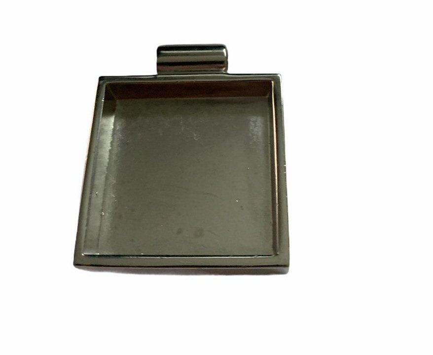 silver style heavy square bezel tray