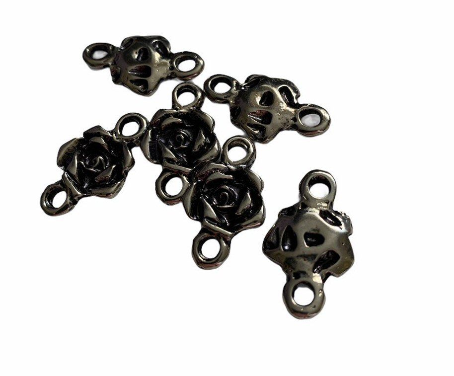 dark silver style  rose connectors - F9