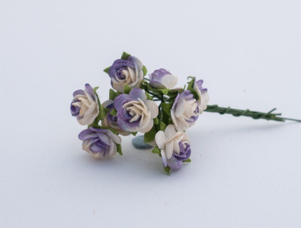white and lilac roses