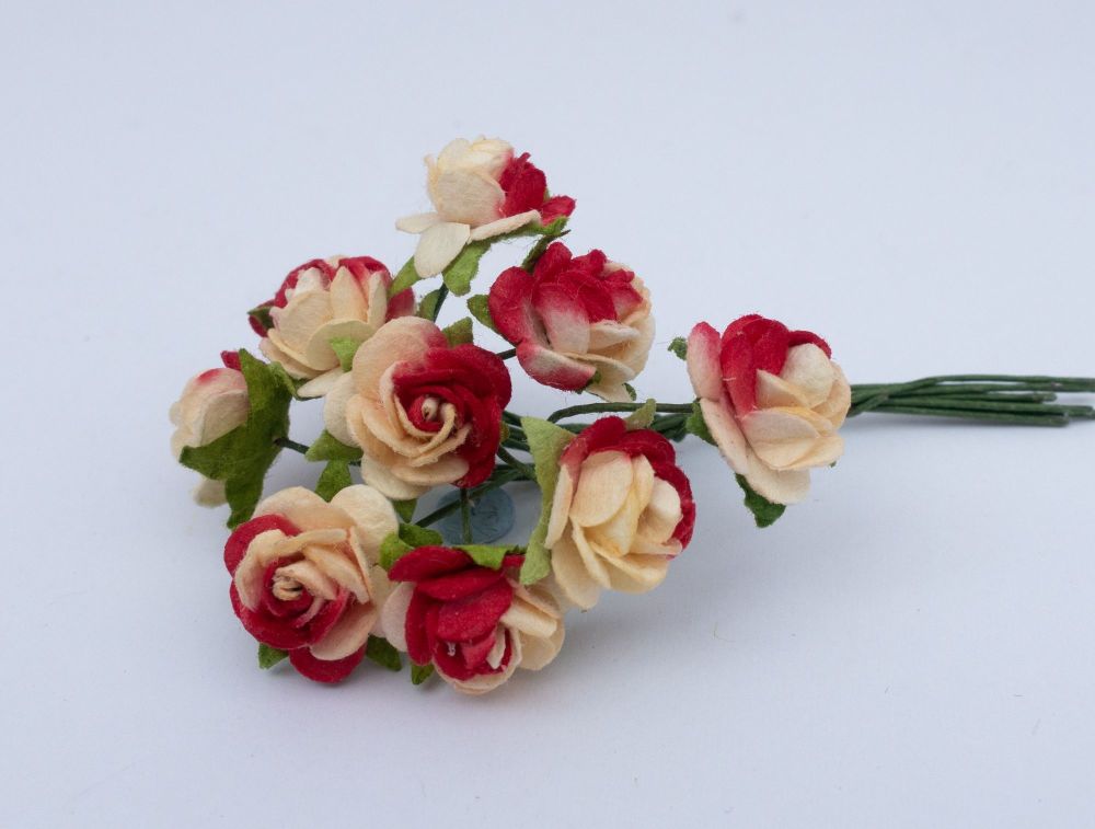 Burgundy and cream roses 7