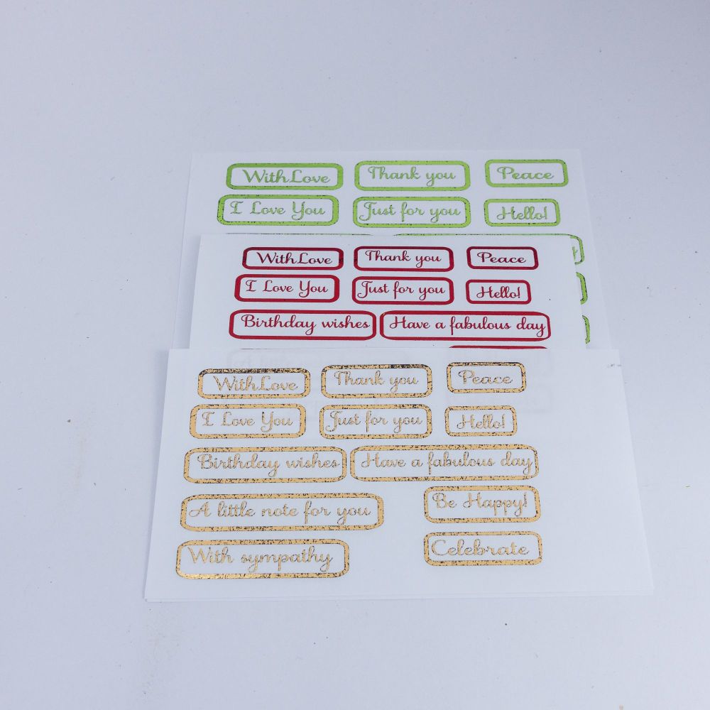 36 x sentiment scraps 'WithLove'