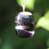 Silver, black and white dichroic pendant