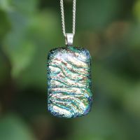 Green and gold dichroic pendant