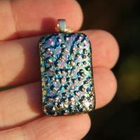 Textured dichroic glass pendant