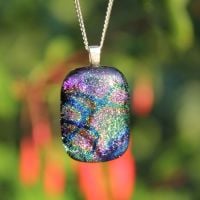 Multi-coloured dichroic glass pendant