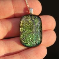 Tree pattern dichroic glass pendant