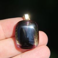 Purple and green dichroic glass pendant