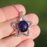 Deep purple  dichroic glass star pendant