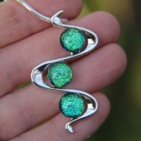 Green dichroic snake pendant