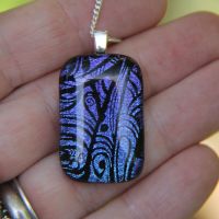 Purple fairy wing dichroic glass pendant