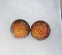 Orange Red dichroic stud earrings