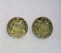 Gold crinkle dichroic stud earrings