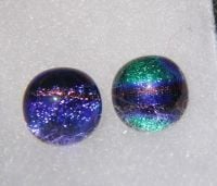 Red/blue/green dichroic glass stud earrings