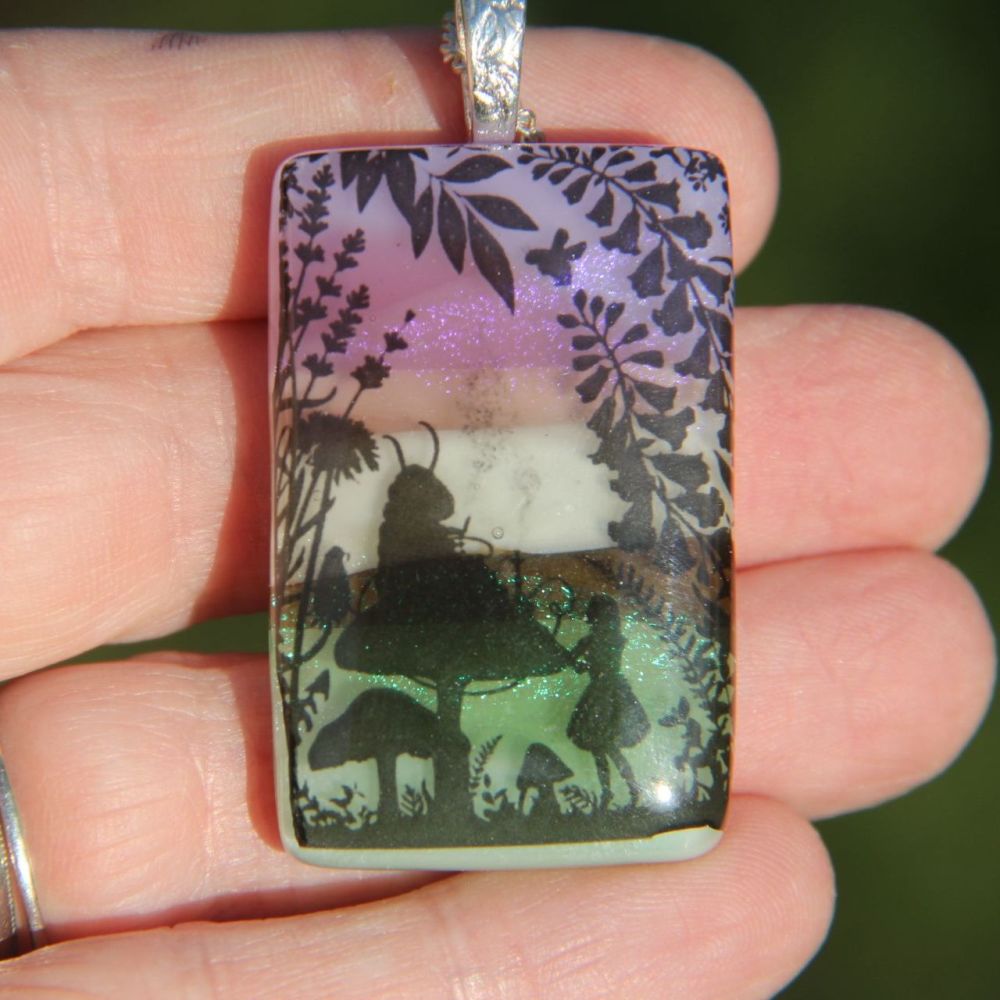 Alice in Wonderland  dichroic pendant 