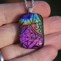 Rainbow  dichroic glass pendant