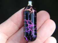 Long dichroic glass branches pendant