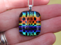 Rainbow spots dichroic glass pendant