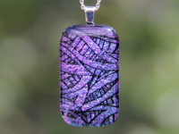 Pink to blue dichroic glass pendant, dichroic glass necklace,
