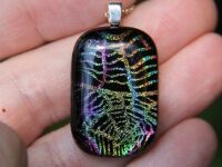 Rainbow web dichroic glass pendant