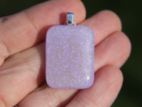 Lilac dichroic crinkle glass pendant