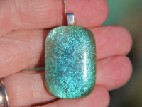 Green dichroic  glass pendant,