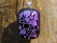 Pink to purple circles dichroic glass pendant