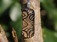 Gold swirly dichroic glass pendant