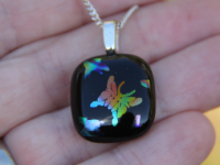 Butterfly dichroic glass  pendant