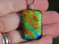Bright Rainbow dichroic glass pendant